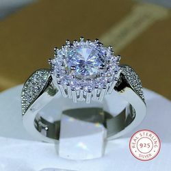 925 Sterling Silver Engagement Ring Sz 6/7