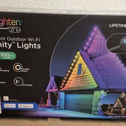 Enbrighten 100 ft. Permanent Outdoor Wi-Fi Eternity Eave Lights, 16.5 in. Spacing, 33 Lumens (Brand New) 
