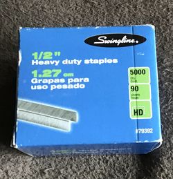 Swingline® Heavy Duty Staples, 1/2" Length, 5,000/Box (79392) Standard Heavy Duty Staples are strong and sharp to easily pierce large sheet counts Sw