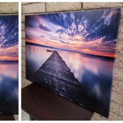 "Colorful Sunset Over Lake" Landscape Photo Canvas Print 40"x32"