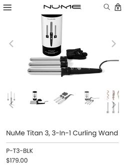 Nume titan 3 outlet curling wand