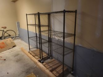 PENDING PICK UP 2 Rolling metal racks