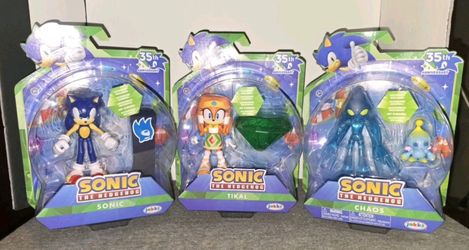 (3) Sonic the Hedgehog 35th Anniversary Figures ~ Sonic, Tikal & Chaos *NIB