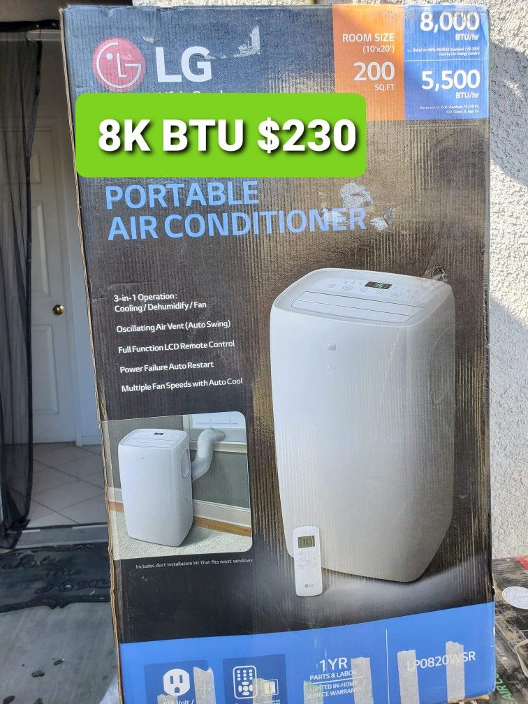 Air Conditioner 8,000BTU Portable