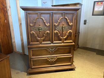 Mediterranean Revival Style Tallboy Dresser with Doors