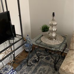Glass Coffee Table And 2 End Tables 