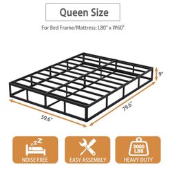 New Queen Size Box Spring Bed Base 9 Inch, 3000lbs Heavy Duty. Russell/Boulder Area