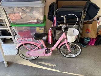 Pink bike with basket 16
