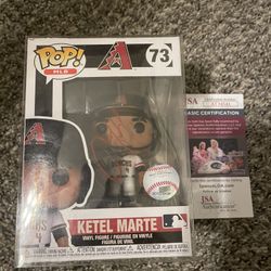 Ketel Marte Arizona Diamondbacks Autographed Funko Pop With JSA