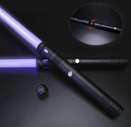 2 Pack Rechargeable Lightsabers with Connector, Metal Hilt