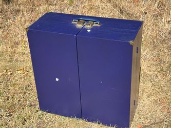 18" Doll Wooden Wardrobe Trunk with Bed, Mirror & Storage – Purple