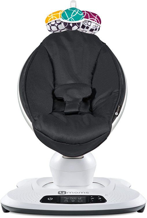 

4moms mamaRoo 4 Multi-Motion Baby Swing + Safety Strap Fastener, Bluetooth Baby Swing with 5 Unique Motions, Nylon Fabric, Black

