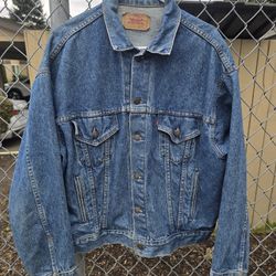 Vintage 80s Levis Type 3 70(contact info removed) USA Trucker Jacket Denim Mens L