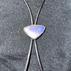 PURPLE BOLO TIE WITH LEATHER ROPE AND BRASS TIPS