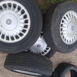 Tires With Rims For Sale  Goodyear All Season Radials .two Are Fairly New And Other Two Are Over Half Tread Gone $300  Or Best Offer .205/75/15