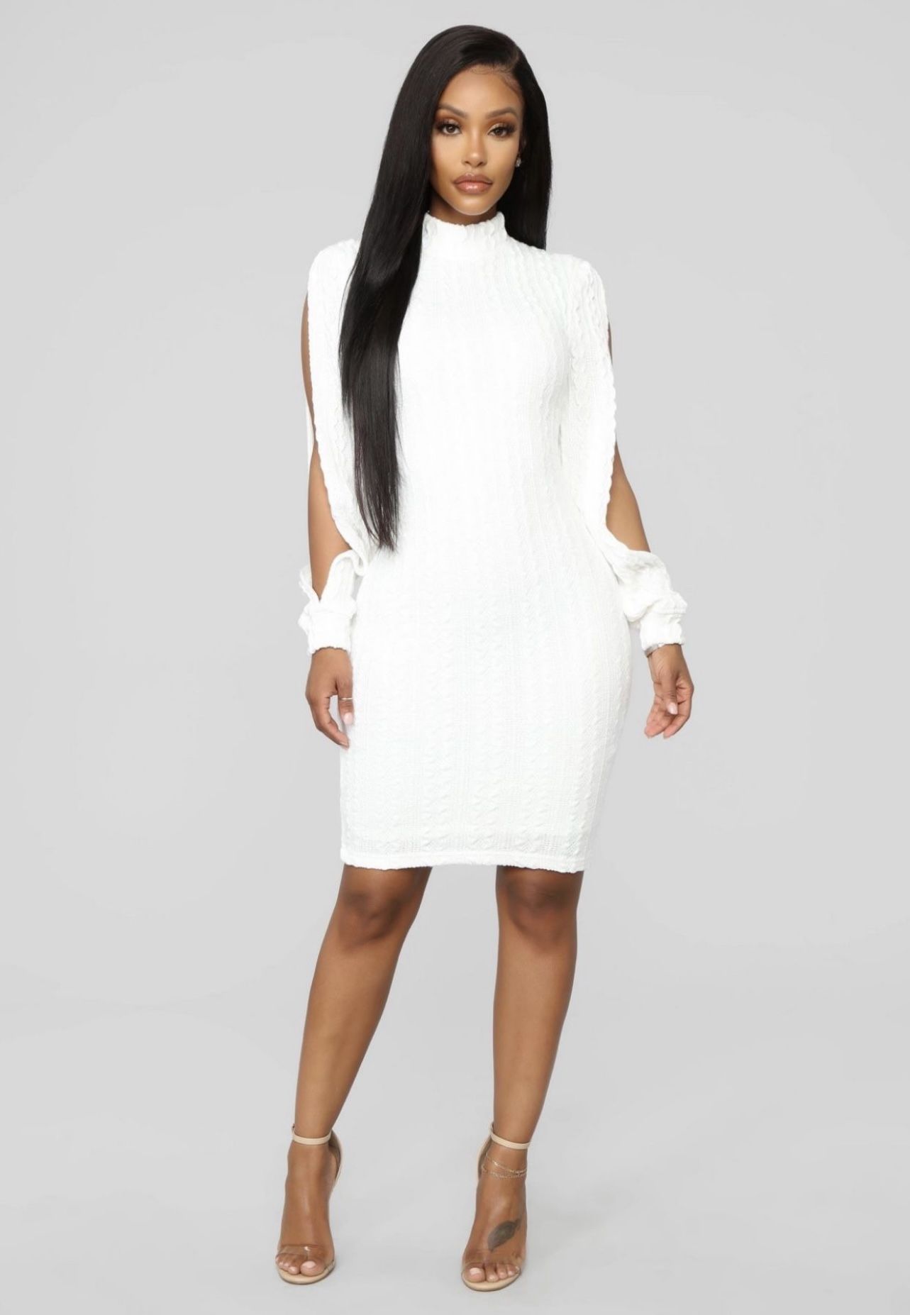 FashionNova White Holiday Dress Size XS