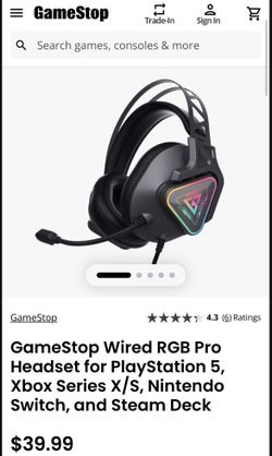 New Sealed GameStop Wired RGB Pro Headset