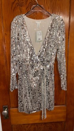 Size L Women’s Silver Sequins Dress