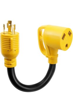 RV Power Adapter Cord Yellow 30 Amp