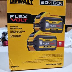 New Dewalt Flex VOLT 9ah 20 V 60v Batteries 