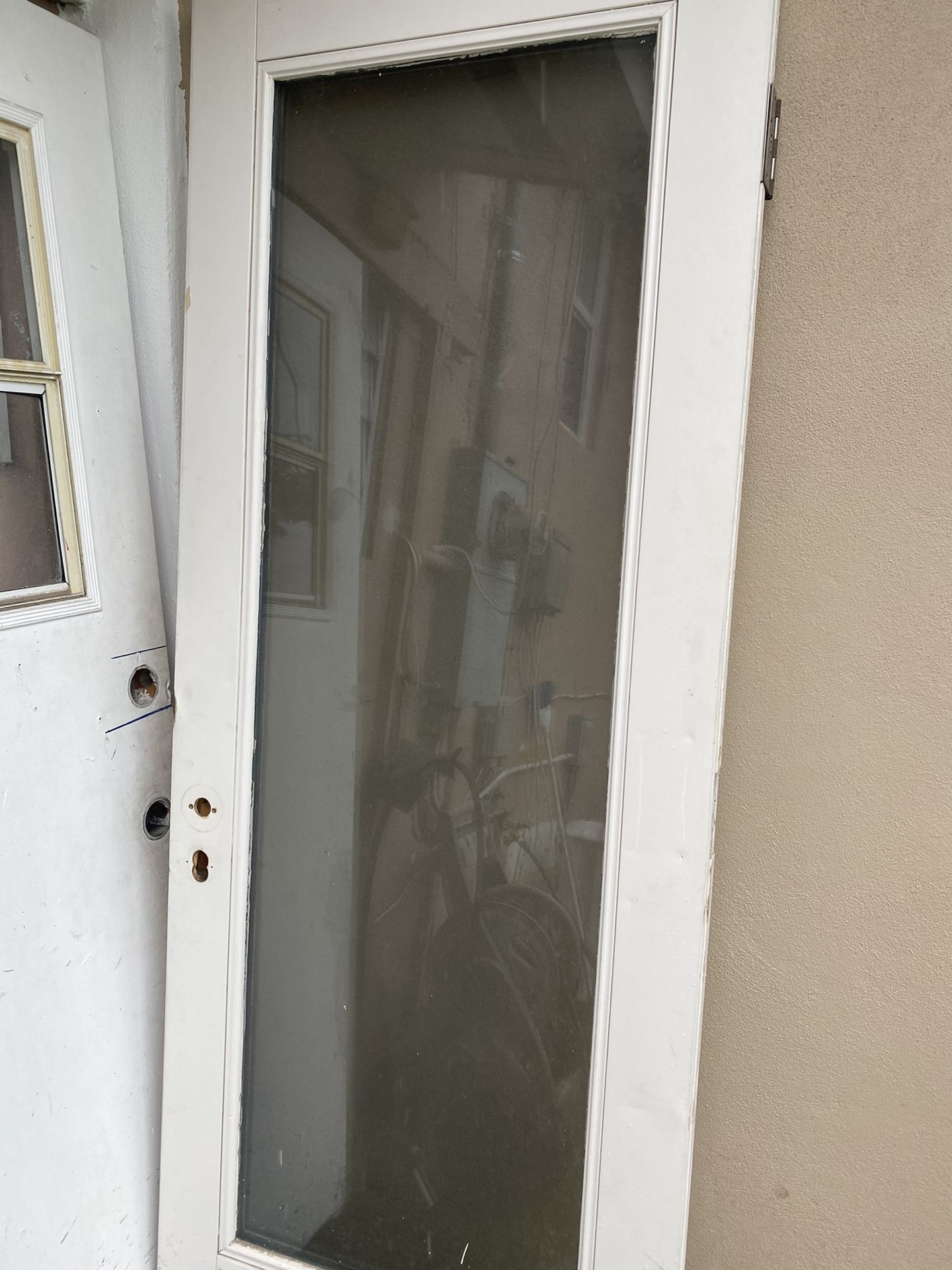 Double Exterior wood full view double doors 60x80 / one 32x80 exterior door