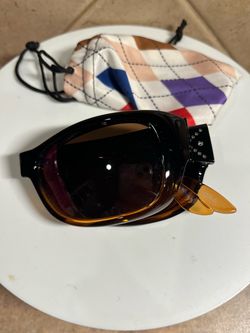 Morgan Shell Brown Foldable Collaspable Women Sunglasses with Cloth Pouch