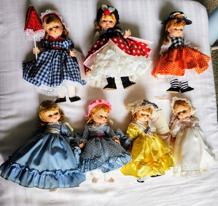 Vintage Madame Alexander Dolls 7 Dolls 1980s 8 Inches