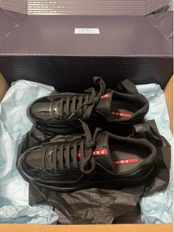 Prada cups all black size 9