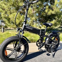 ✅ BRAND NEW - 1000 Watt Electric Folding Bike, Power regen Tech, Fat Tire, Full Suspension(Black-OR-Army Green)PX6 Pro Paselec ⚡️