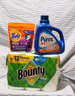 Bounty, purex and tide