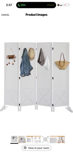 VINGLI Freestanding Pegboard with Support Feet, 5 FT Wood Room Divider