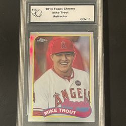 2014 Topps Chrome Angels Mike Trout Graded 10 Baseball Card