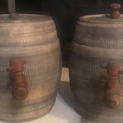 vintage mini wooden barrel with spigots $65 Each 