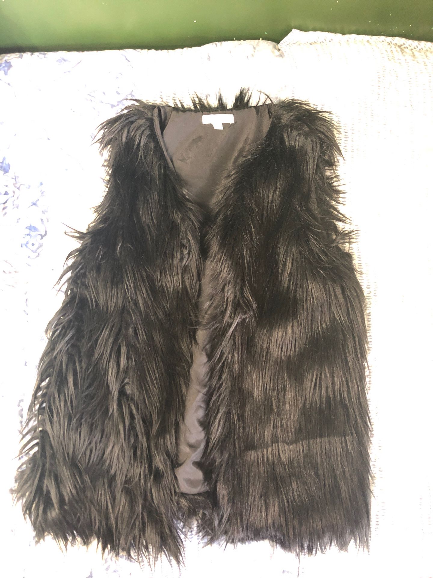 Francesa, Black Furry Vest (L)
