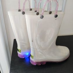 Super Clean Light Up Western Chief Girls Rain Boots 6 7