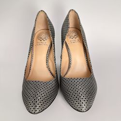 Vince Camuto Black & White Geometric Pointed-Toe Heels – Size 7
