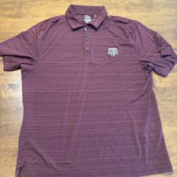 Texas A&M Aggies Cutter & Buck Men's Medium Polo Shirt Maroon DryTec