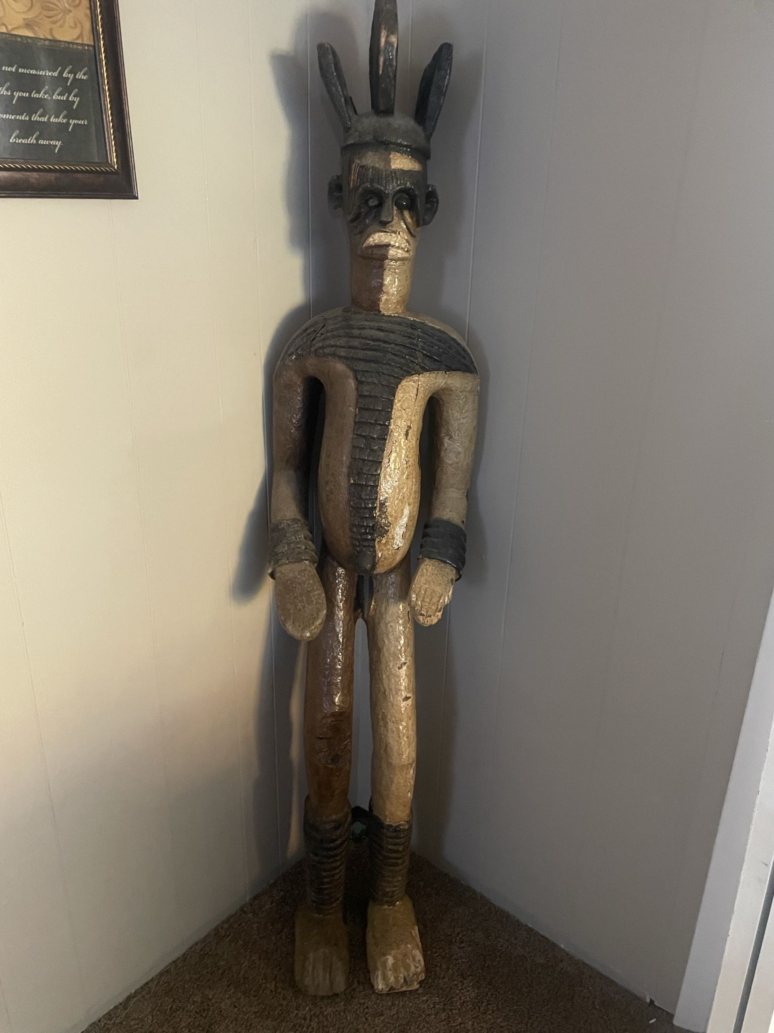 6ft Wooden Carved Statue From Africa