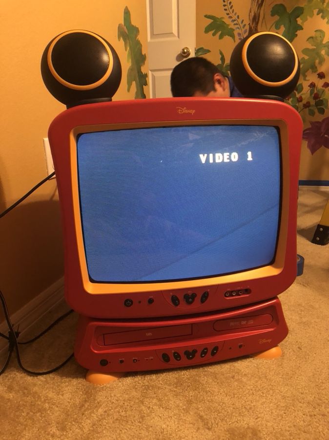 Mickey Mouse tv DVD player and vhs
