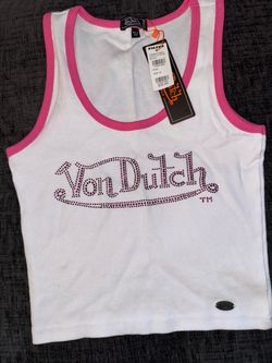 Von Dutch Rhinestone Tank Top Size M