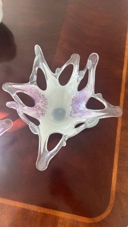 2 Beautiful Glass Decor Bowls 9x9 Inches