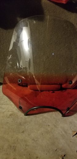 Large Motorcycle front shield with brackets