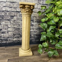 Vintage Round Pedestal  Column Plant Stand