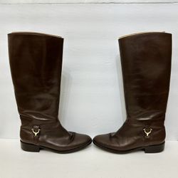 Etienne Aigner Derby Leather Riding Boots Size 8N