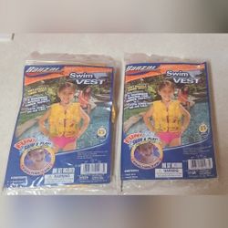 2 Banzai Inflatable Swim Vest Kids 30 - 50lbs Age 3 - 5yrs 2 Chamber Safety
Banzai inflatable swim vest