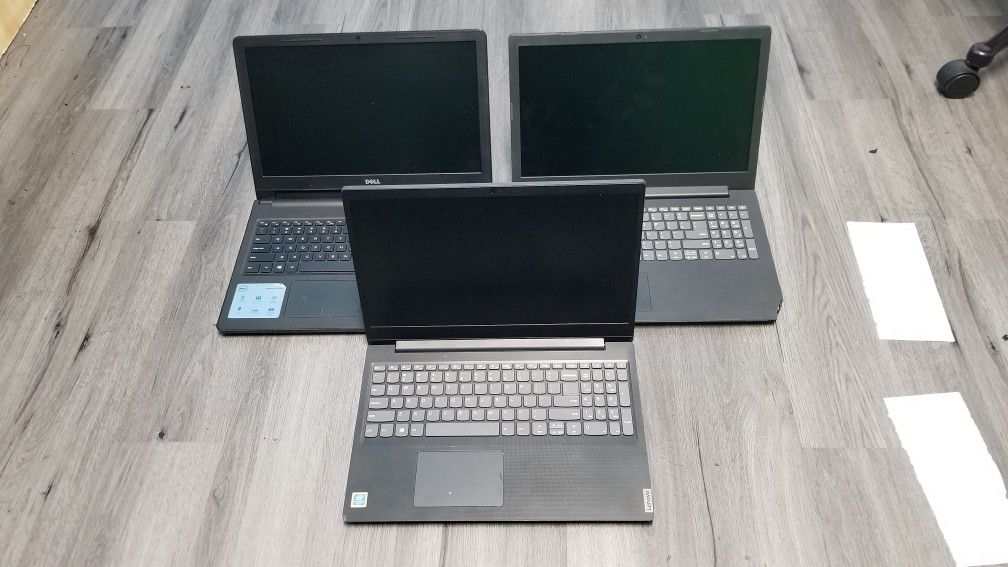 3 Laptop Computer Set (2 Lenovo 1 Dell)