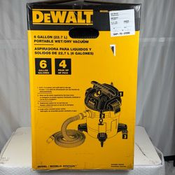 New DEWALT DXV06PL  6 Gal Wet/Dry  Vacuum. Corded. 4 HP
