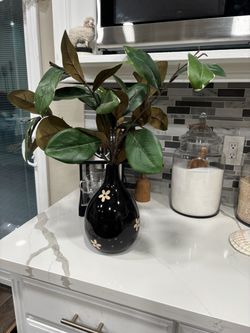 Decorative Leaves & Vase