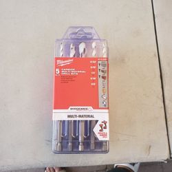 Milwaukee 5pc Carbide multi material drill bits 