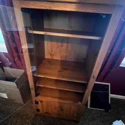 Wooden storage cabinet  - With Magnetic Glass Door. 